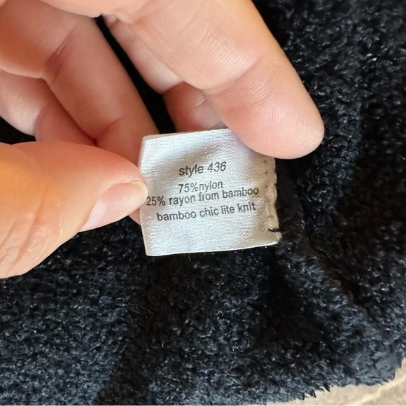 Barefoot Dreams Bamboo ChicLite Black Tunic Length Cardigan - Picture 7 of 8